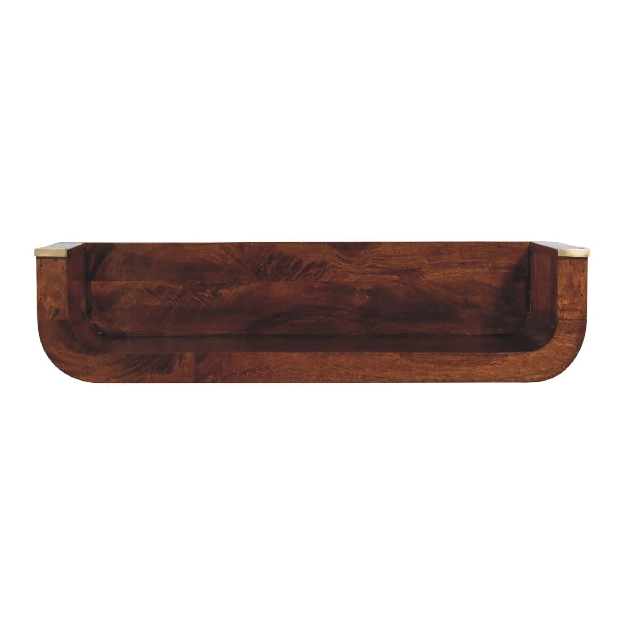 Handcrafted Indira Chestnut Floating Console Table - Entryway & Hallway Table in Solid Mango Wood - product view 2...
