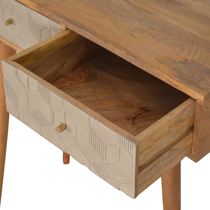 Mid-Century Modern Acadia Console Table - Solid Mango Wood Hallway Console for Entryway - product view 3 showing...