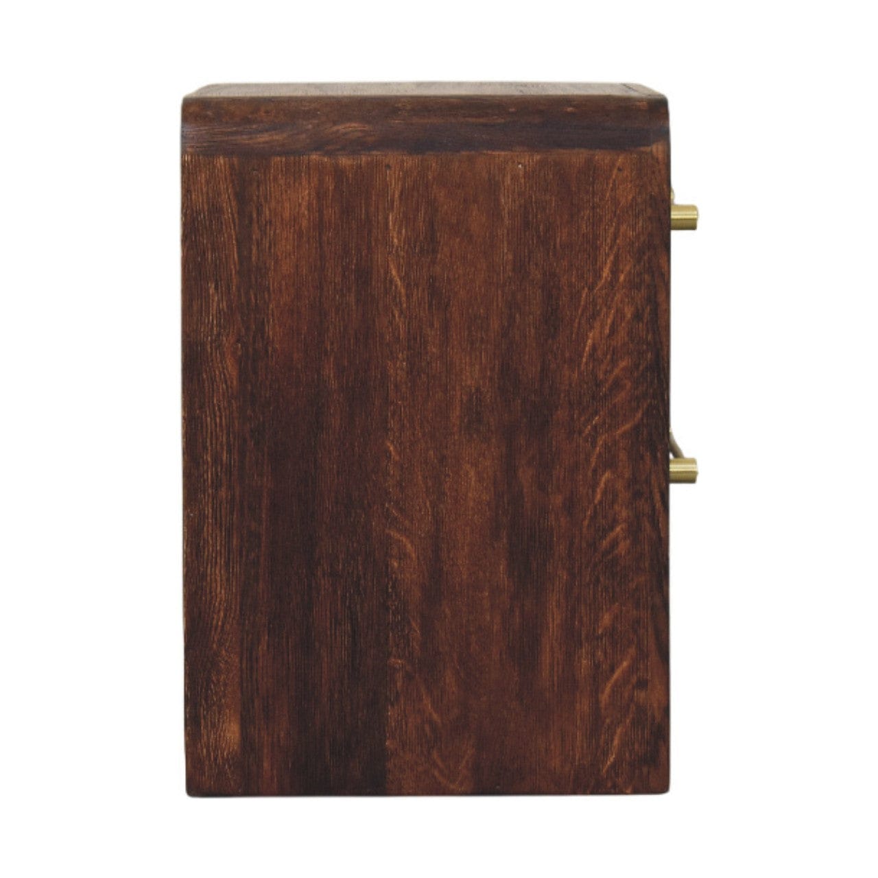 Copenhagen 2-Drawer Nightstand - Solid Mango Wood Bedside Table for Bedroom - product view 8 showing handcrafted solid...