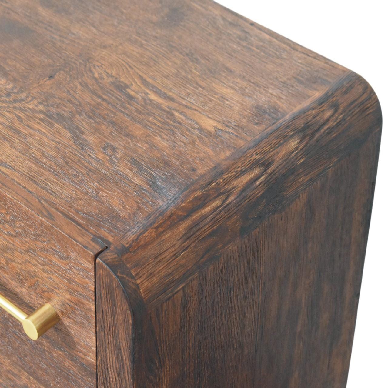 Copenhagen 2-Drawer Nightstand - Solid Mango Wood Bedside Table for Bedroom - product view 5 showing handcrafted solid...