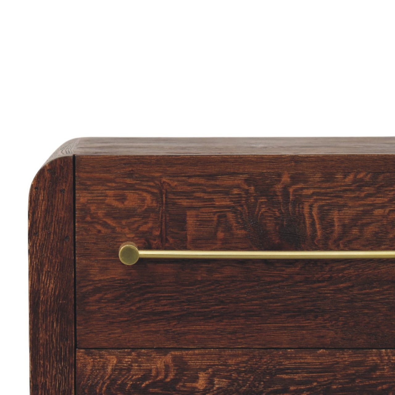 Copenhagen 2-Drawer Nightstand - Solid Mango Wood Bedside Table for Bedroom - product view 4 showing handcrafted solid...