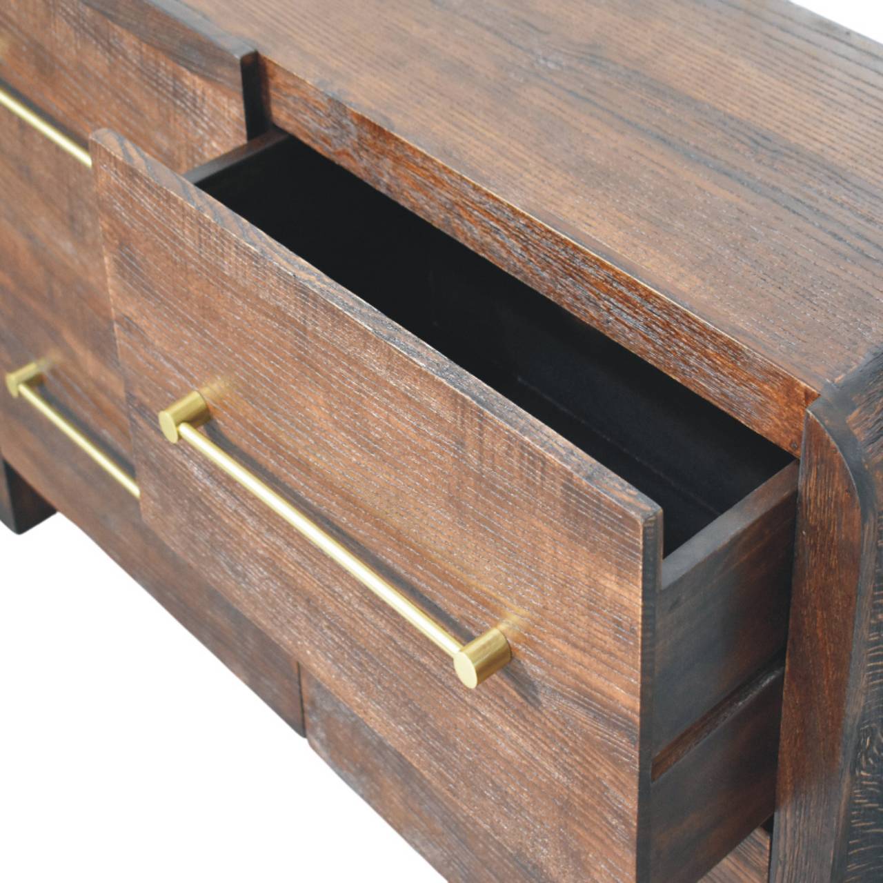 Copenhagen 4-Drawer Dresser - Solid Mango Wood Storage Chest for Bedroom - product view 6 showing handcrafted solid mango...
