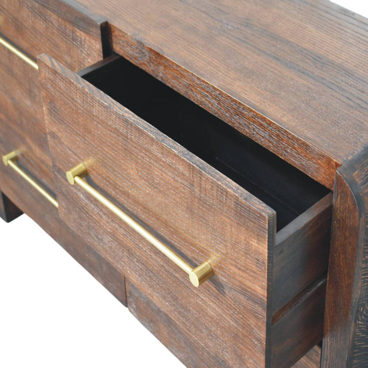 Copenhagen 4-Drawer Dresser - Solid Mango Wood Storage Chest for Bedroom - product view 6 showing handcrafted solid mango...