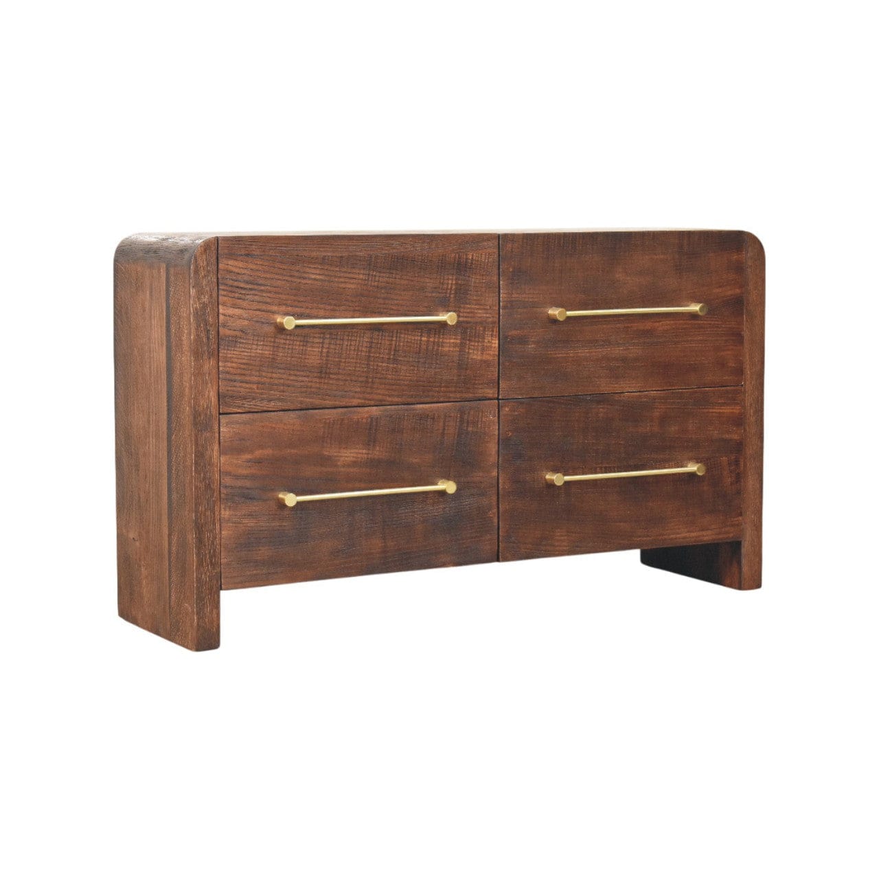 Copenhagen 4-Drawer Dresser - Solid Mango Wood Storage Chest for Bedroom - product view 3 showing handcrafted solid mango...