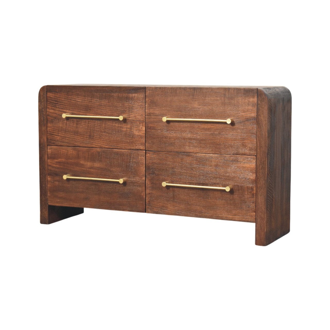 Copenhagen 4-Drawer Dresser - Solid Mango Wood Storage Chest for Bedroom - product view 2 showing handcrafted solid mango...