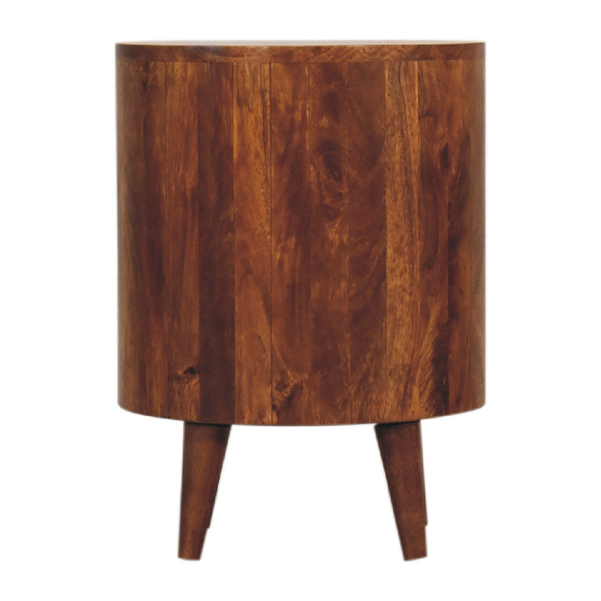 Cortez Chestnut Nightstand - Solid Mango Wood Bedside Table for Bedroom - product view 9 showing handcrafted solid mango...