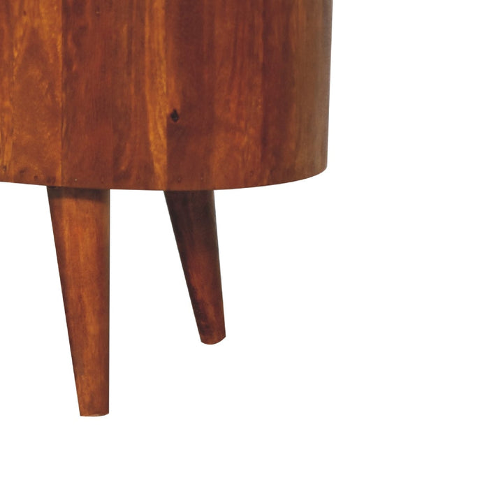 Cortez Chestnut TV Stand - Solid Mango Wood Entertainment Center for Living Room - product view 7 showing handcrafted...