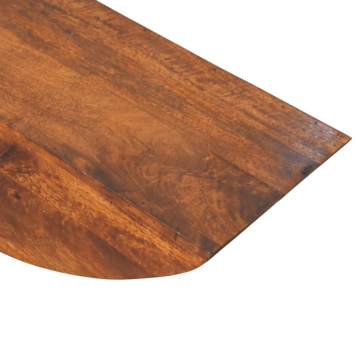 Crescent Floating Floating Shelf - Solid Mango Wood Wall Shelf for Living Room - product view 7 showing handcrafted solid...