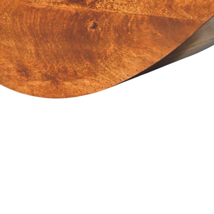 Crescent Floating Floating Shelf - Solid Mango Wood Wall Shelf for Living Room - product view 6 showing handcrafted solid...