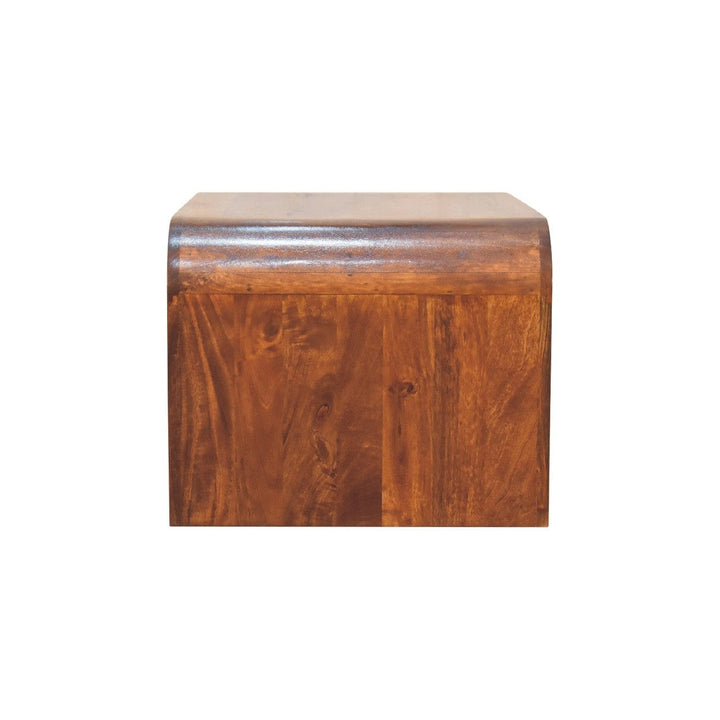 Darcy Chestnut Coffee Table - Solid Mango Wood Center Table for Living Room - product view 9 showing handcrafted solid...
