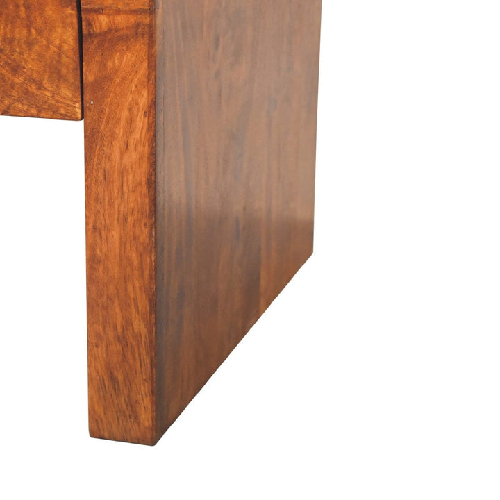 Darcy Chestnut Coffee Table - Solid Mango Wood Center Table for Living Room - product view 7 showing handcrafted solid...