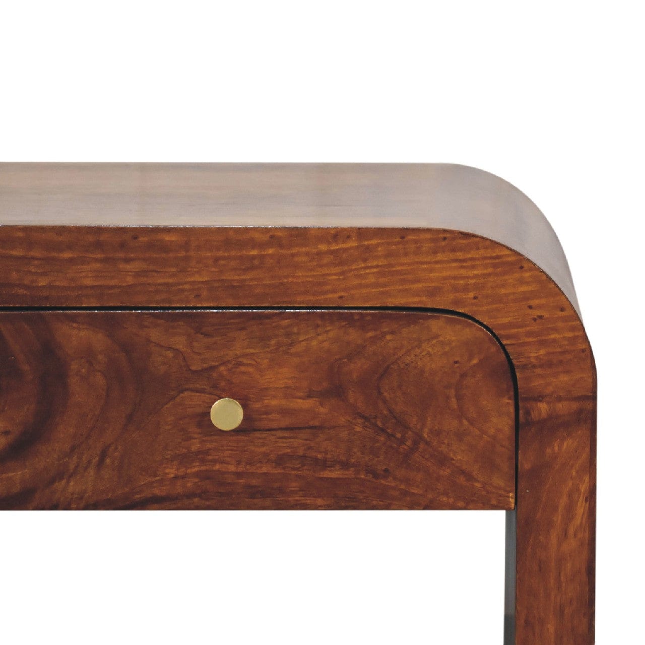 Darcy Chestnut Coffee Table - Solid Mango Wood Center Table for Living Room - product view 4 showing handcrafted solid...