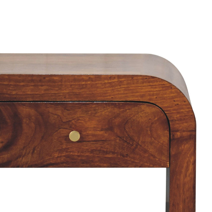 Darcy Chestnut Coffee Table - Solid Mango Wood Center Table for Living Room - product view 4 showing handcrafted solid...