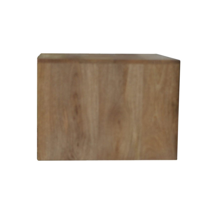 Dice Floating Nightstand - Solid Mango Wood Bedside Table for Bedroom - product view 7 showing handcrafted solid mango...
