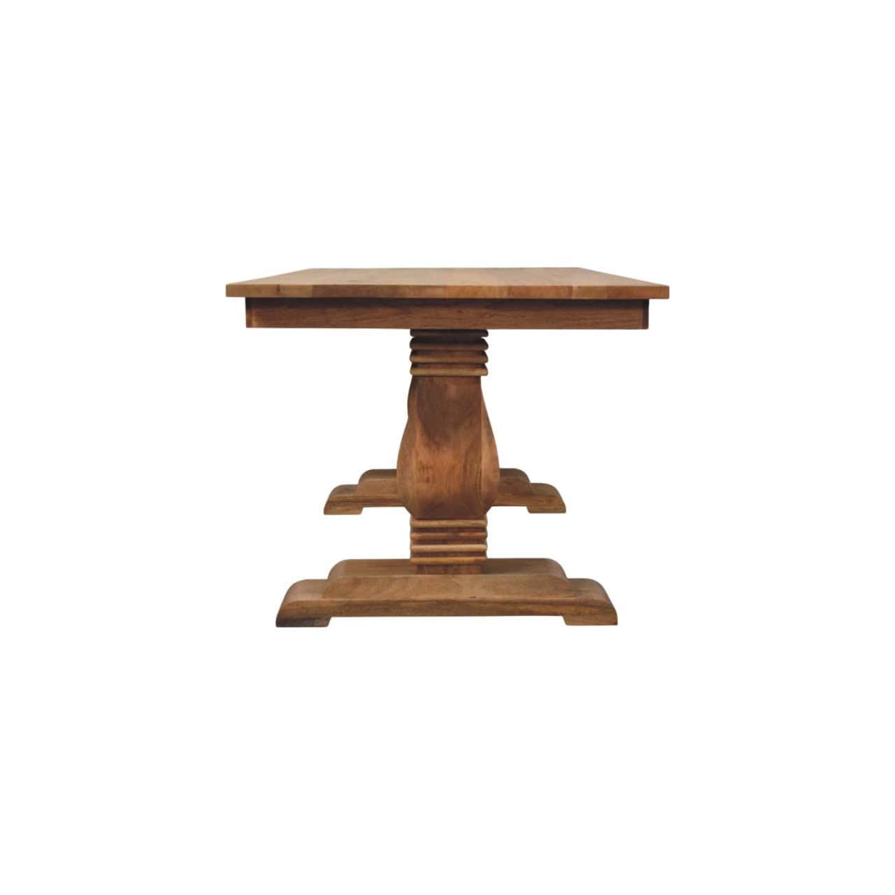 Farmhouse Elmbrook Dining Table - Solid Mango Wood Kitchen Table - product view 9 showing handcrafted solid mango wood...
