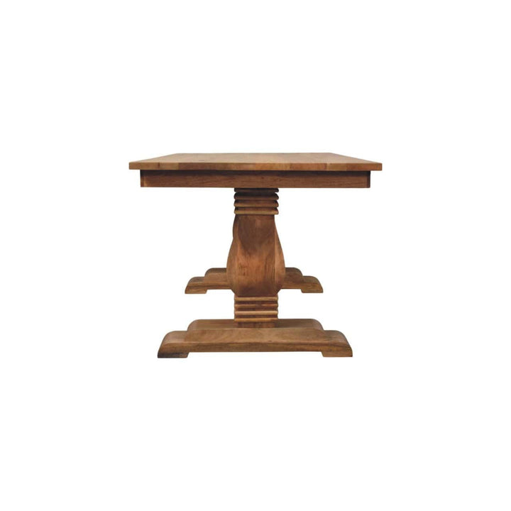 Farmhouse Elmbrook Dining Table - Solid Mango Wood Kitchen Table - product view 9 showing handcrafted solid mango wood...