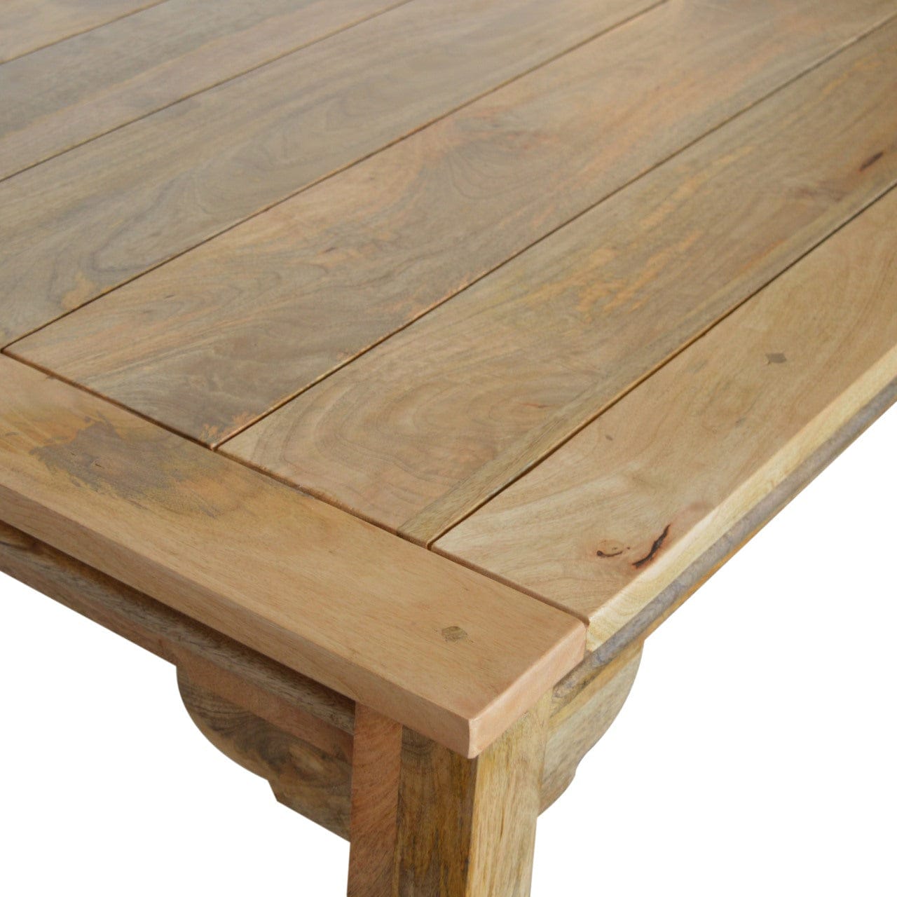 Farmhouse Extension Dining Table - Solid Mango Wood Kitchen Table - product view 8 showing handcrafted solid mango wood...