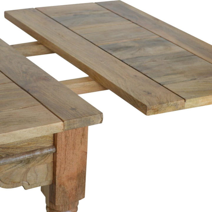 Farmhouse Extension Dining Table - Solid Mango Wood Kitchen Table - product view 6 showing handcrafted solid mango wood...