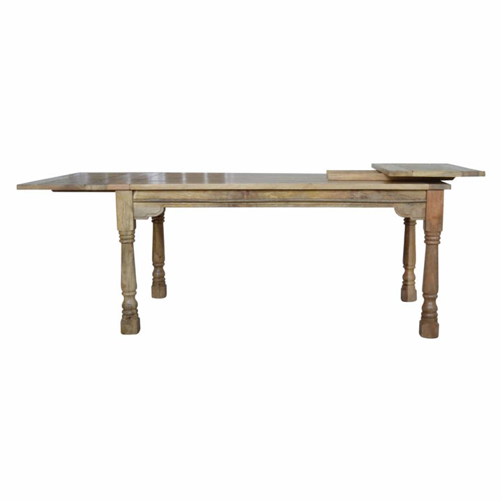 Farmhouse Extension Dining Table - Solid Mango Wood Kitchen Table - product view 5 showing handcrafted solid mango wood...