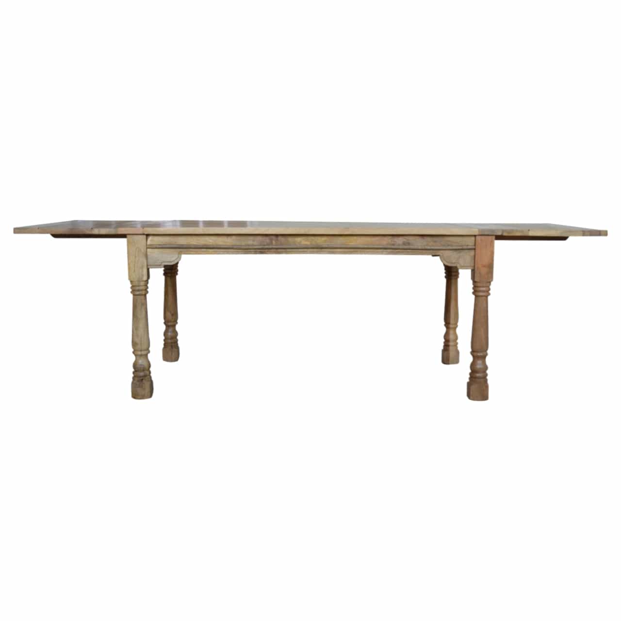 Farmhouse Extension Dining Table - Solid Mango Wood Kitchen Table - product view 2 showing handcrafted solid mango wood...