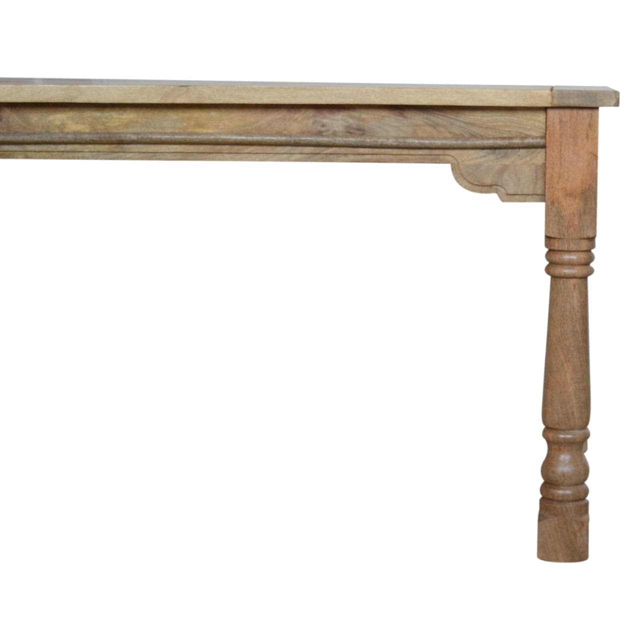 Farmhouse Extension Dining Table - Solid Mango Wood Kitchen Table - product view 4 showing handcrafted solid mango wood...
