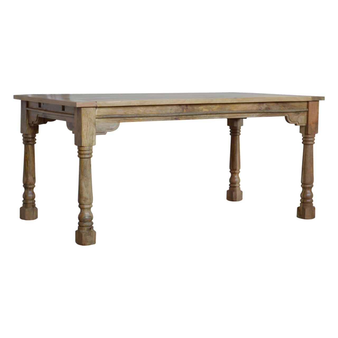 Farmhouse Extension Dining Table - Solid Mango Wood Kitchen Table - product view 3 showing handcrafted solid mango wood...