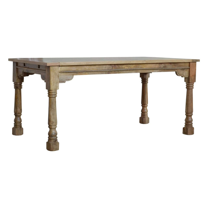 Farmhouse Extension Dining Table - Solid Mango Wood Kitchen Table - product view 3 showing handcrafted solid mango wood...