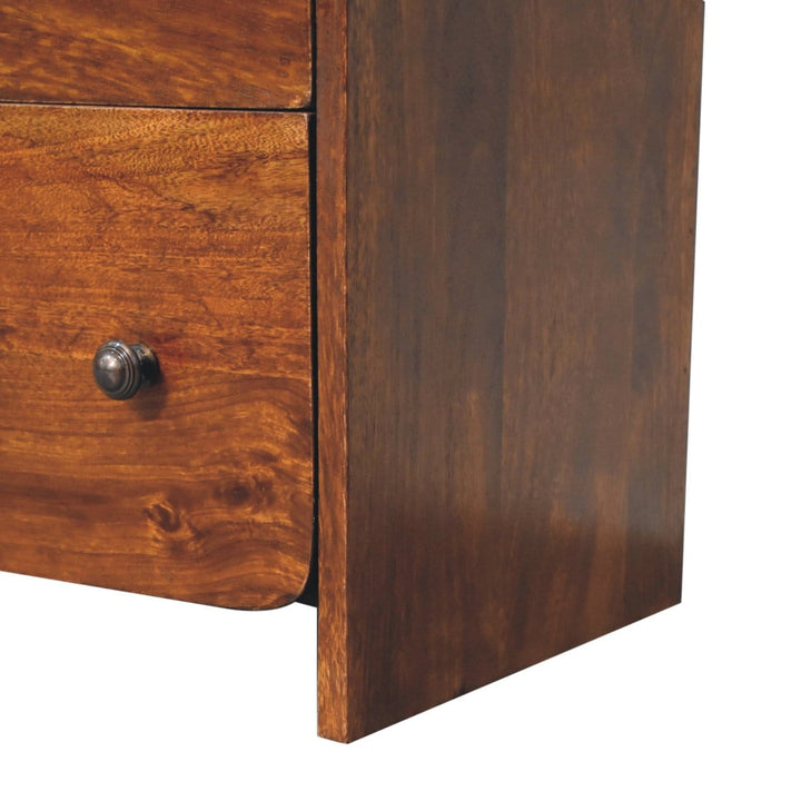Mid-Century Modern Aspen Slim Dresser - Solid Mango Wood Storage Chest for Bedroom - product view 8 showing handcrafted...