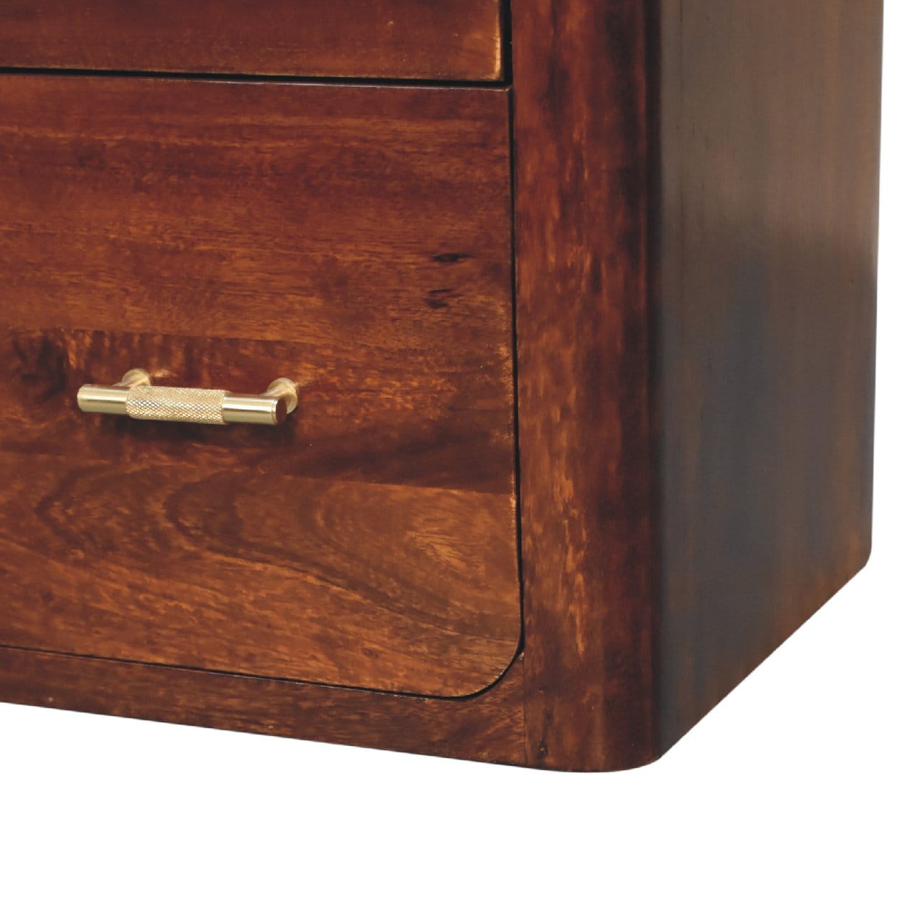 Mid-Century Modern Solid Wood Dresser - Solid Mango Wood Storage Chest for Bedroom - product view 9 showing handcrafted...