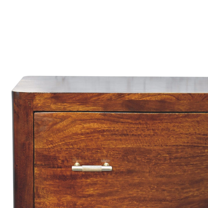 Mid-Century Modern Solid Wood Dresser - Solid Mango Wood Storage Chest for Bedroom - product view 5 showing handcrafted...