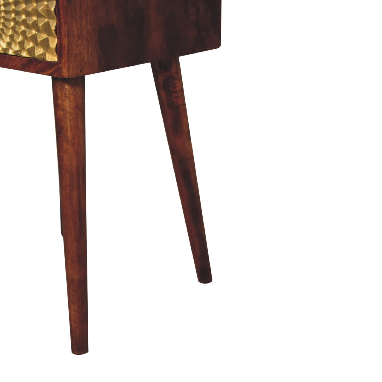 Eden Mini Nightstand - Solid Mango Wood Bedside Table for Bedroom - product view 8 showing handcrafted solid mango wood...
