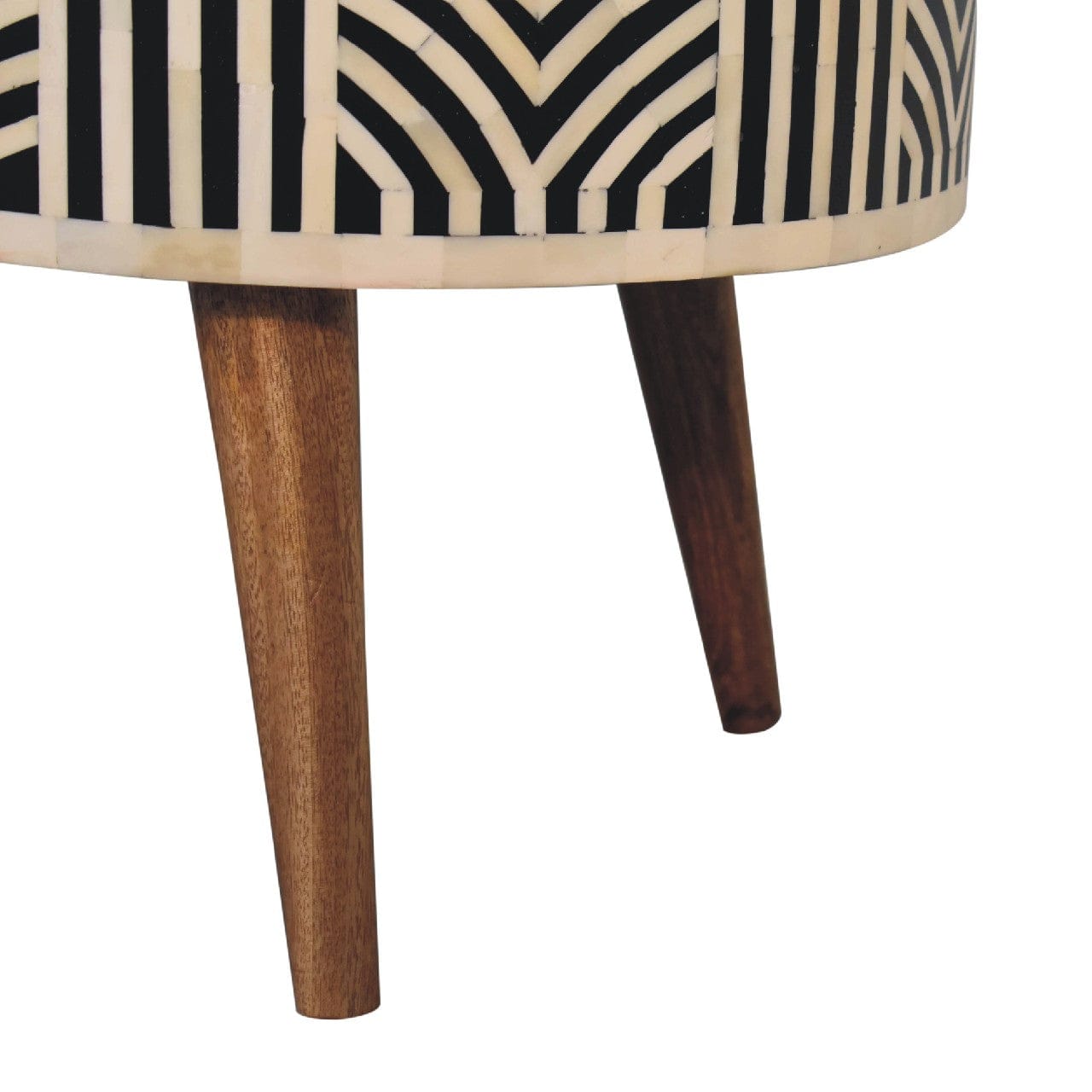 Edessa Bone Inlay Coffee Table - Solid Mango Wood Center Table for Living Room - product view 7 showing handcrafted solid...