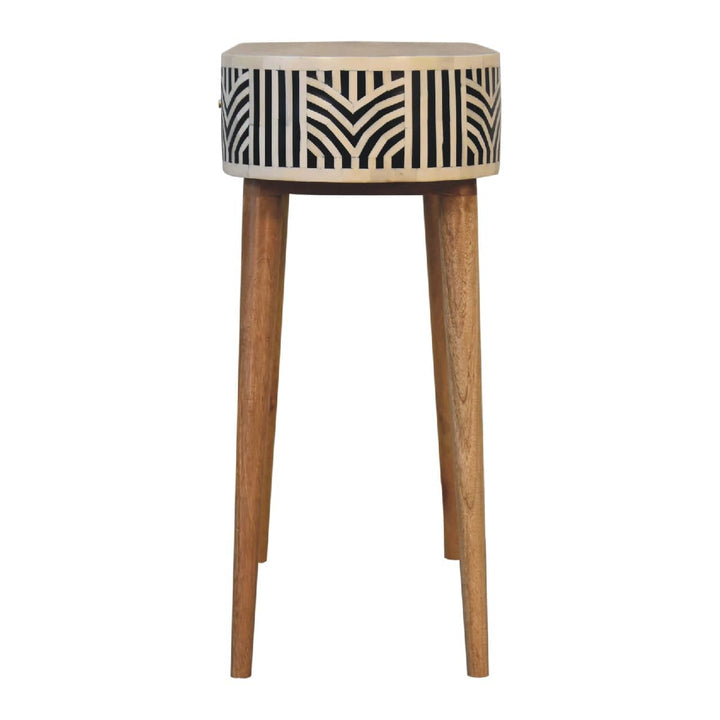 Edessa Bone Inlay Console Table - Solid Mango Wood Hallway Console for Entryway, stylish design with intricate patterns.