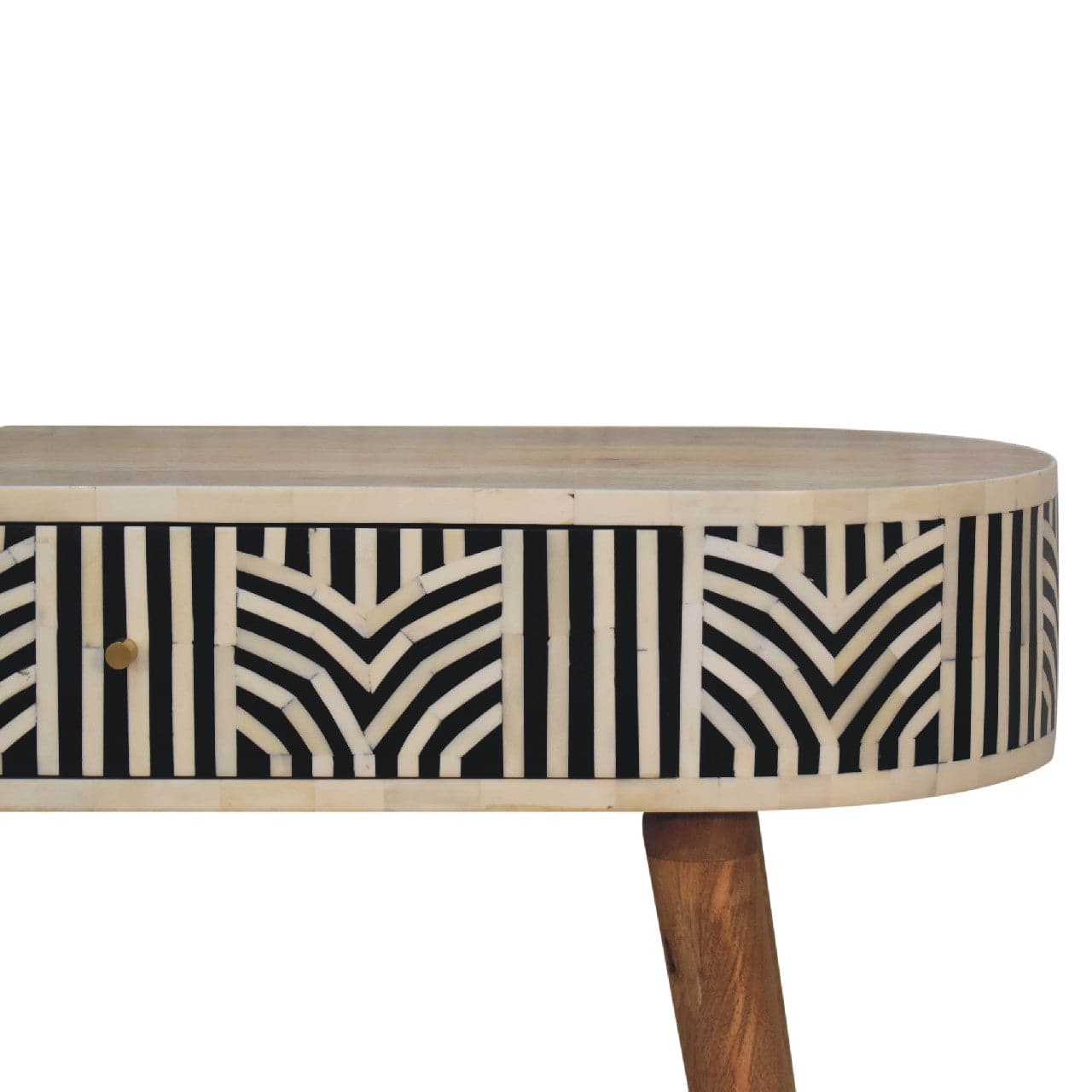 Edessa Bone Inlay Console Table - Solid Mango Wood Hallway Console for Entryway with decorative drawer design.