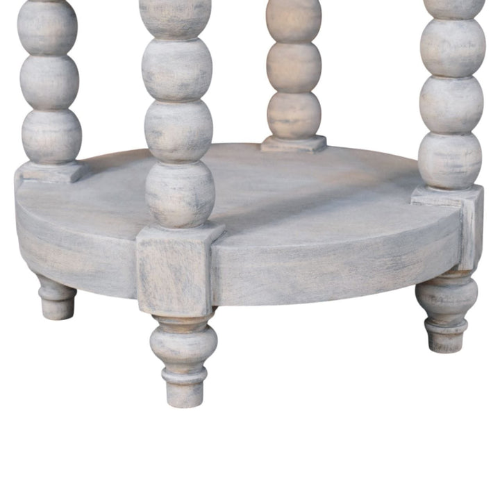 Ellsworth Round End Table - Solid Mango Wood Side Table for Living Room - product view 6 showing handcrafted solid mango...