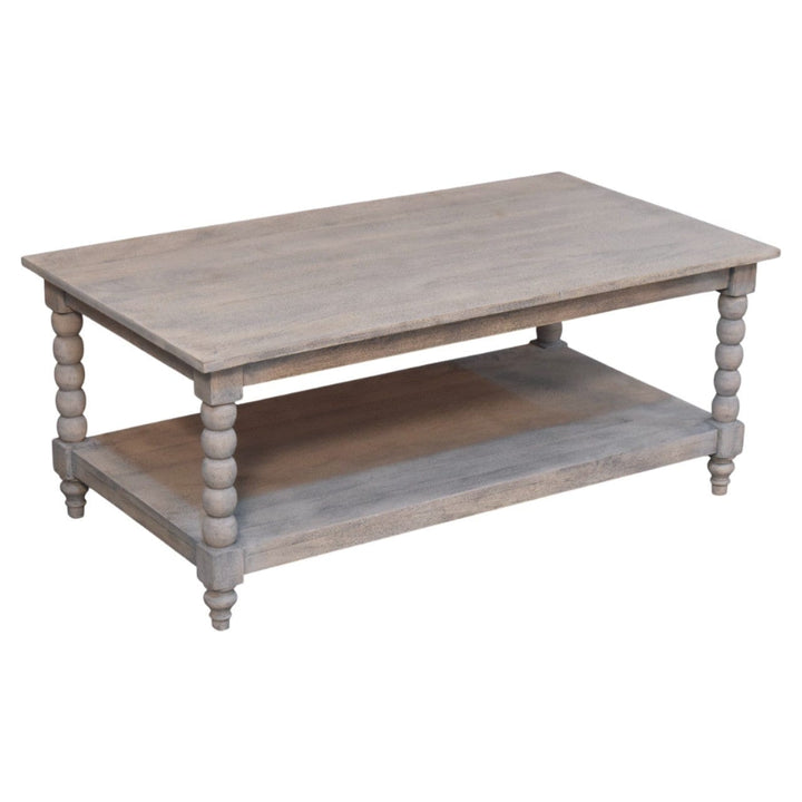 Ellsworth Spindle Coffee Table - Solid Mango Wood Center Table for Living Room - product view 9 showing handcrafted solid...