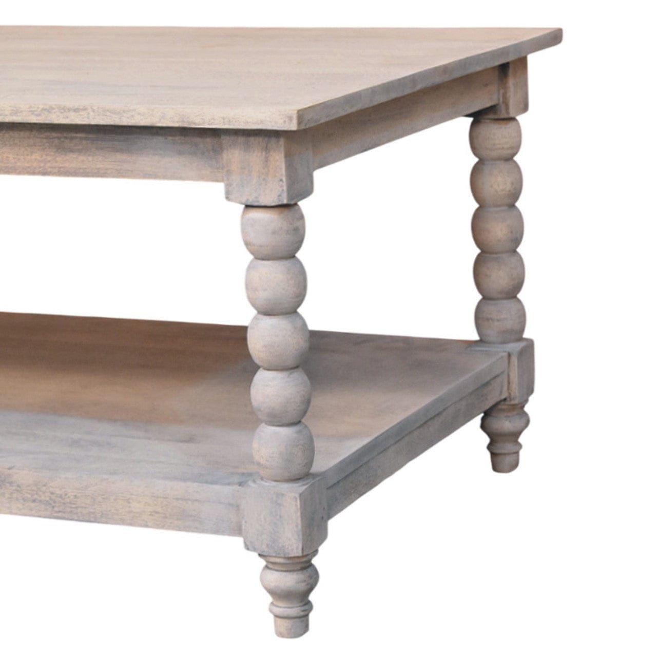 Ellsworth Spindle Coffee Table - Solid Mango Wood Center Table for Living Room - product view 6 showing handcrafted solid...