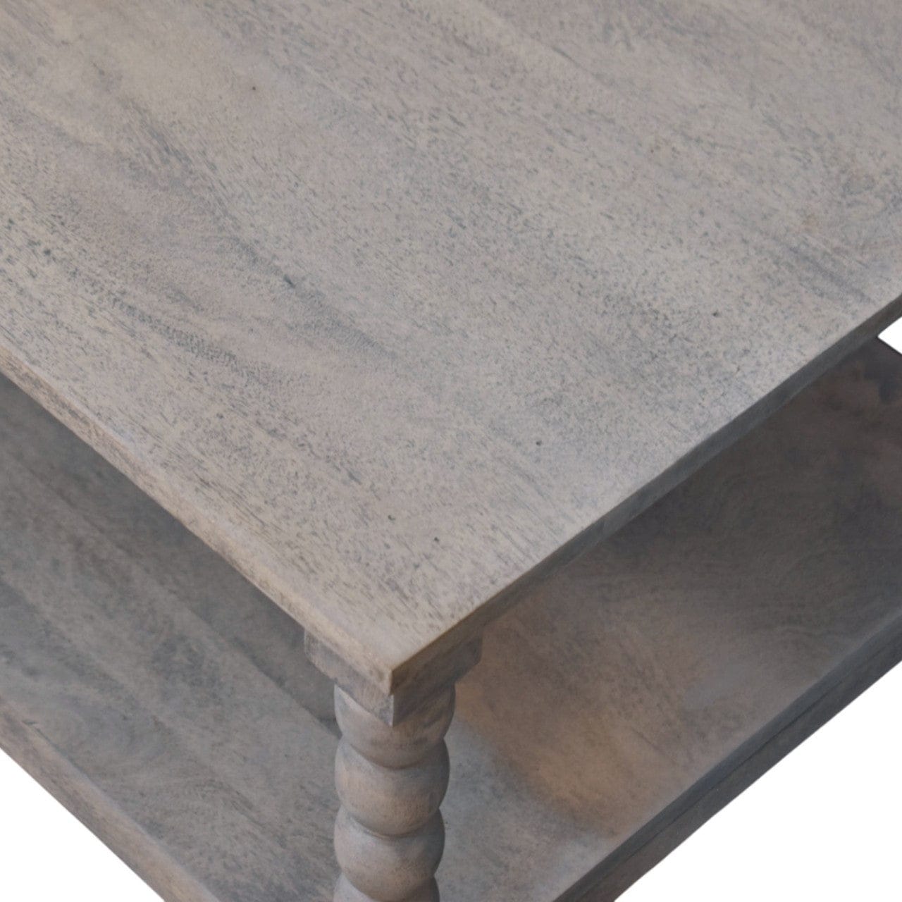 Ellsworth Spindle Coffee Table - Solid Mango Wood Center Table for Living Room - product view 5 showing handcrafted solid...