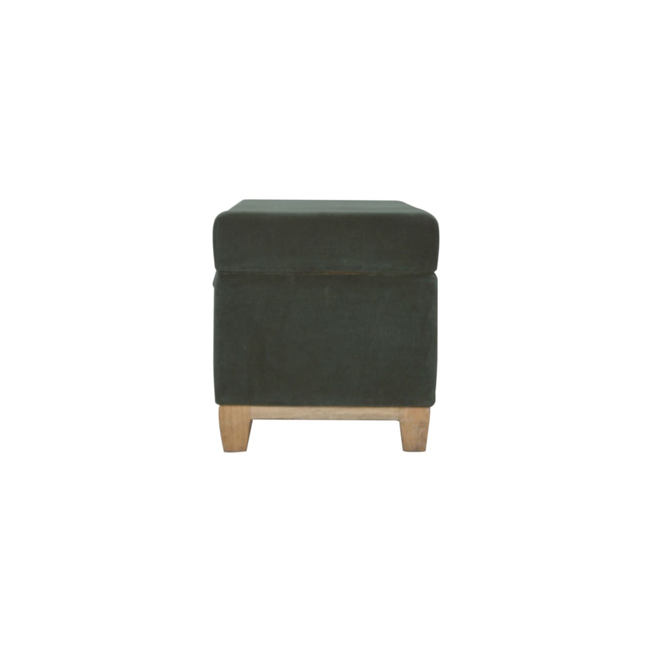 Emerald Cotton Velvet Storage Box - Solid Mango Wood Storage Container for Home - product view 8 showing handcrafted...