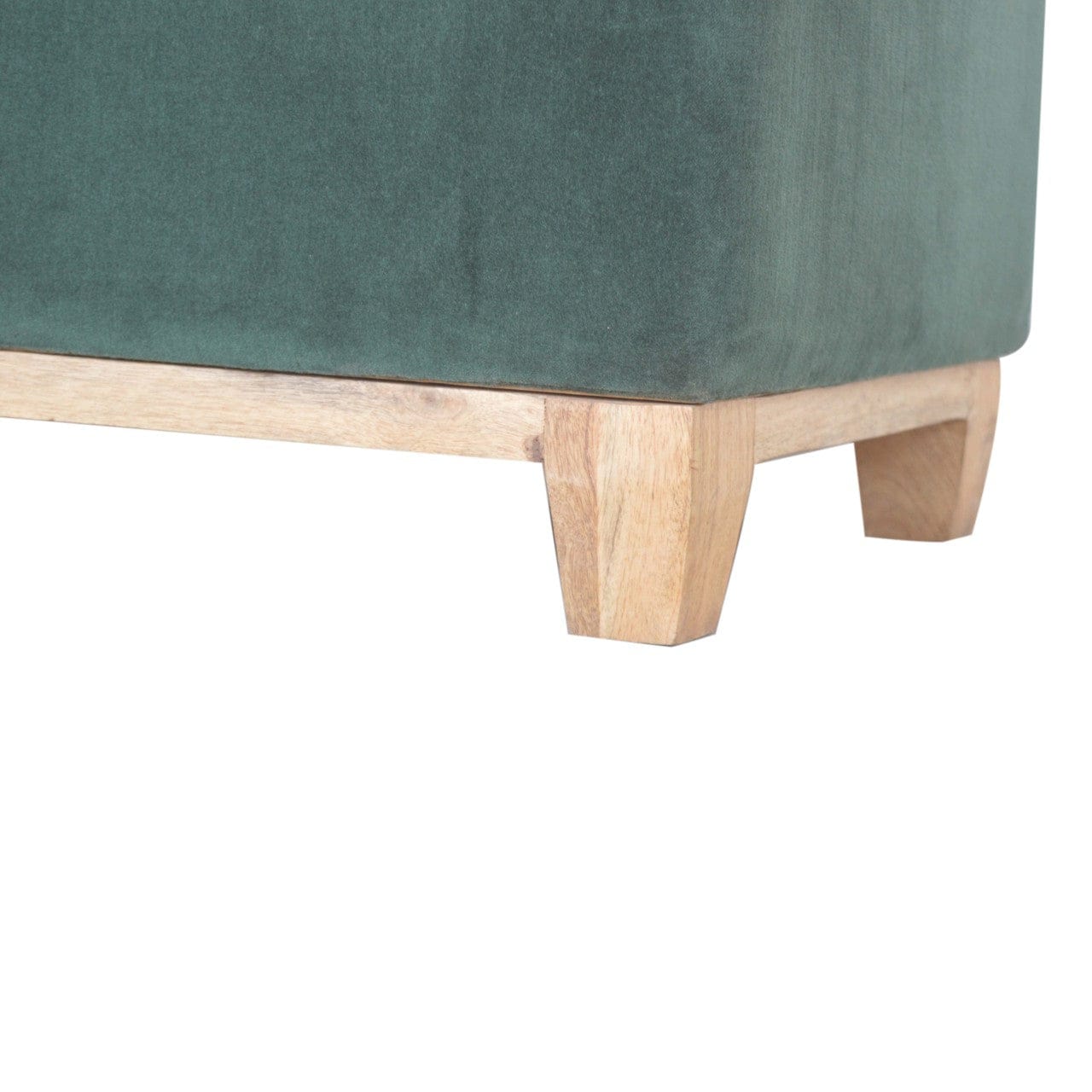 Emerald Cotton Velvet Storage Box - Solid Mango Wood Storage Container for Home - product view 7 showing handcrafted...