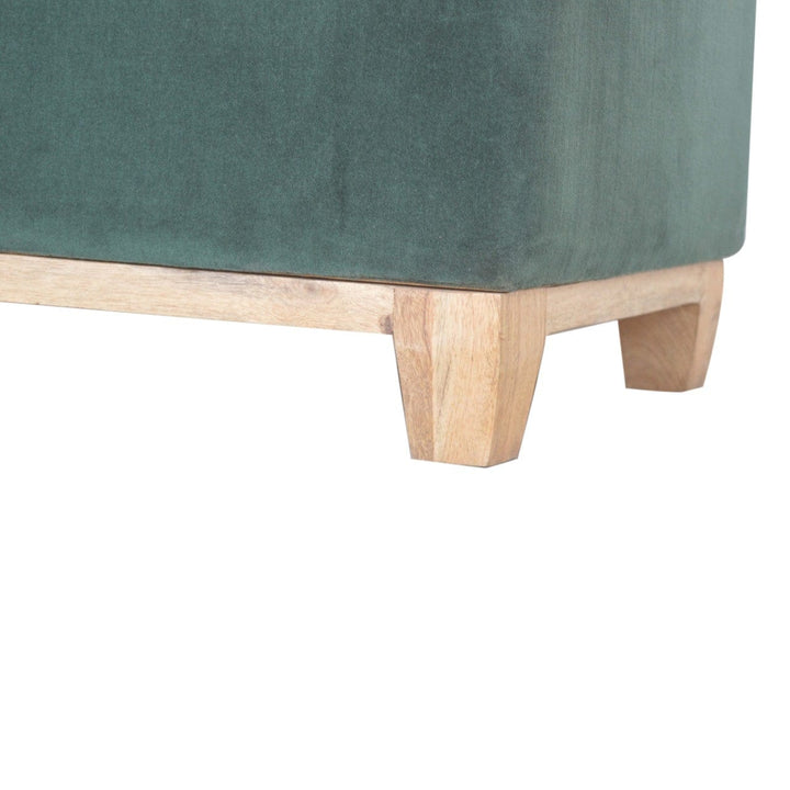 Emerald Cotton Velvet Storage Box - Solid Mango Wood Storage Container for Home - product view 7 showing handcrafted...