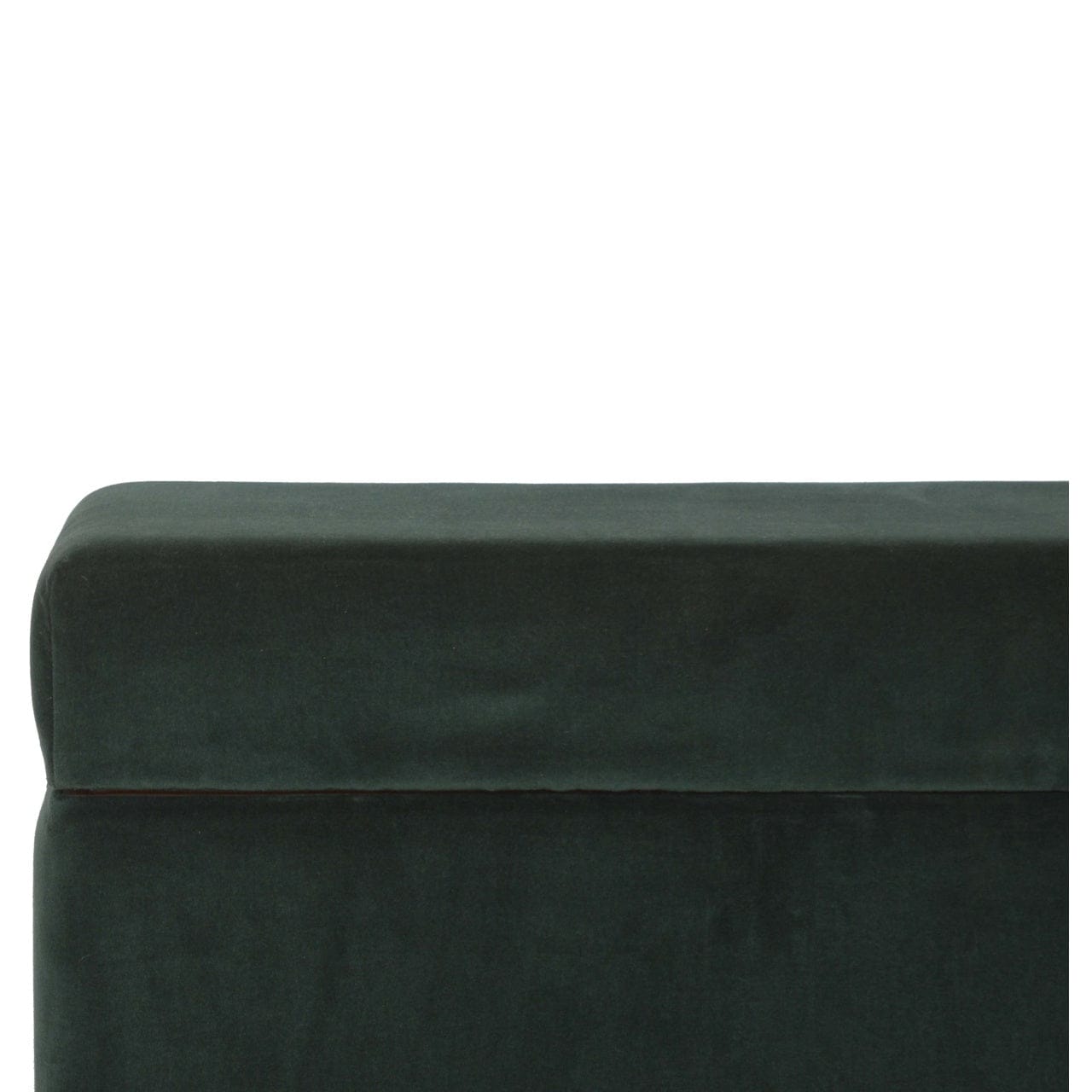 Emerald Cotton Velvet Storage Box - Solid Mango Wood Storage Container for Home - product view 4 showing handcrafted...
