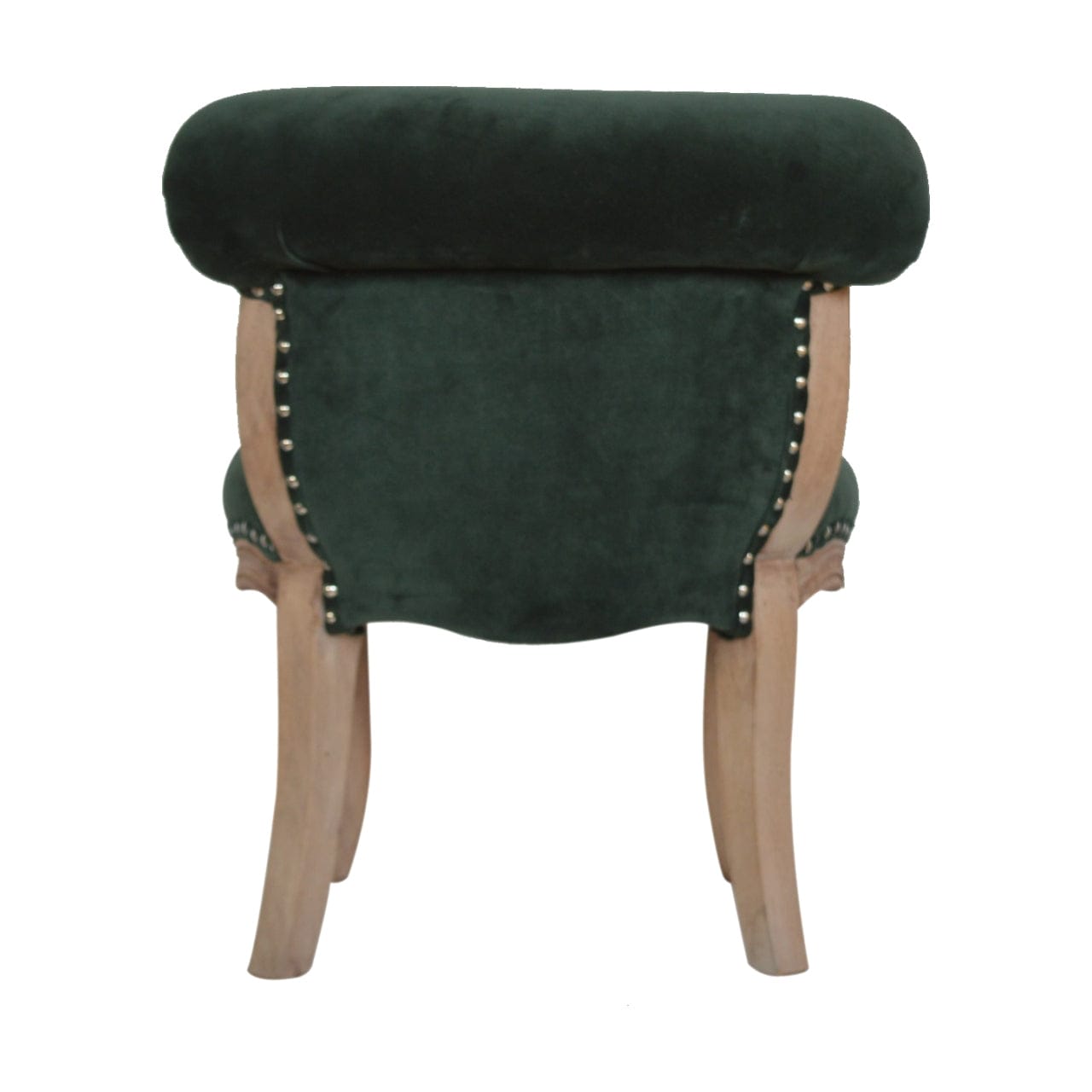 Emerald Green Chair in Solid Mango Wood - product view 7 showing handcrafted solid mango wood chair