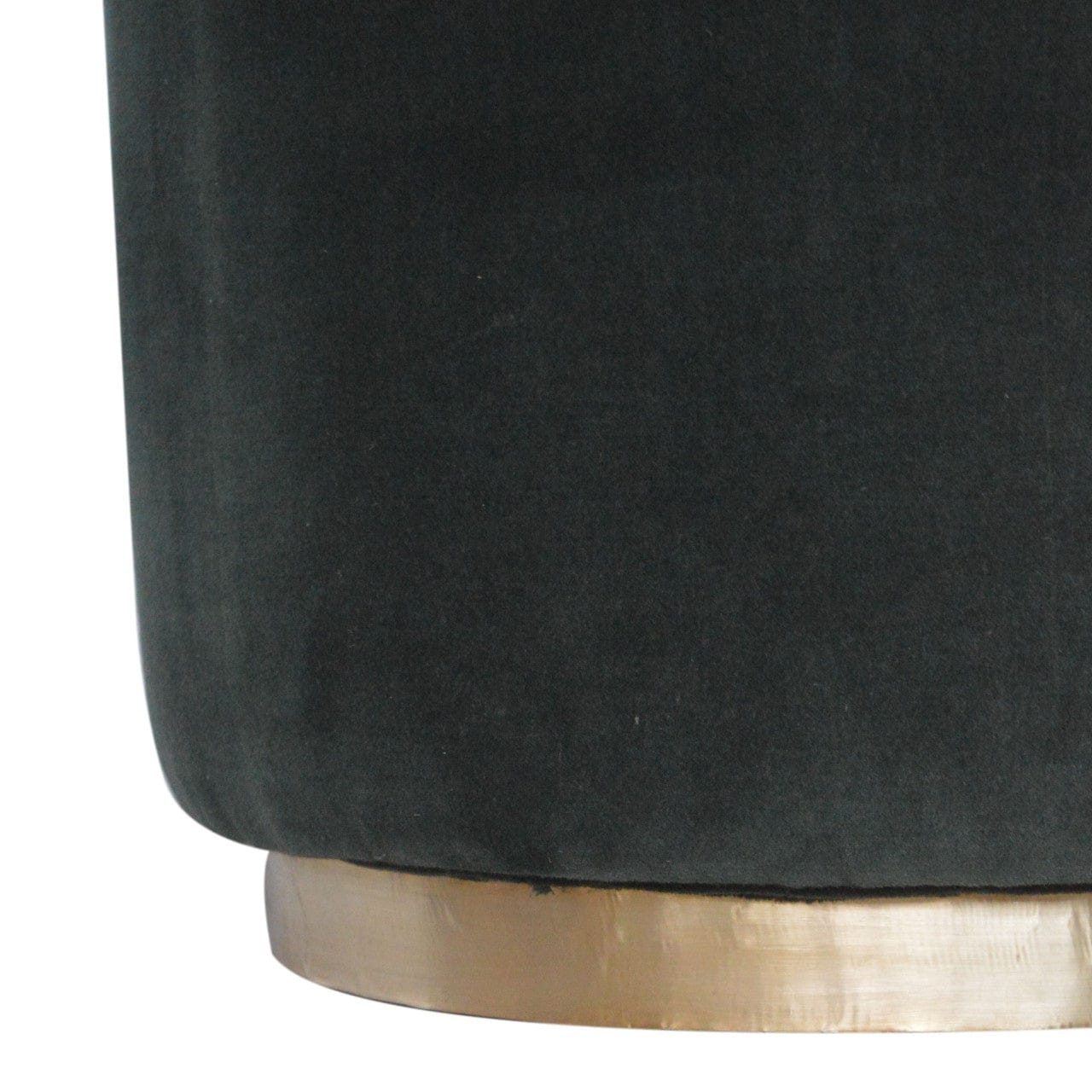 Emerald Velvet Gold Footstool - Solid Mango Wood Accent Stool for Living Room - product view 4 showing handcrafted solid...