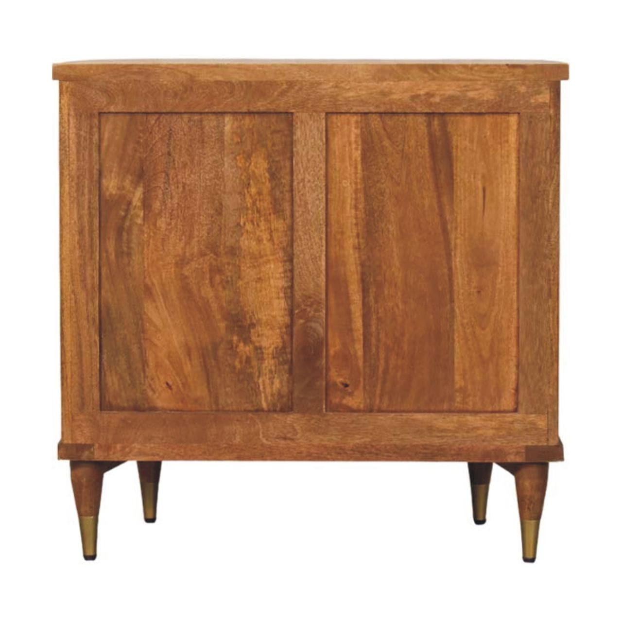Emerson Ribbed 3-Drawer Dresser - Solid Mango Wood Storage Chest for Bedroom - product view 9 showing handcrafted solid...