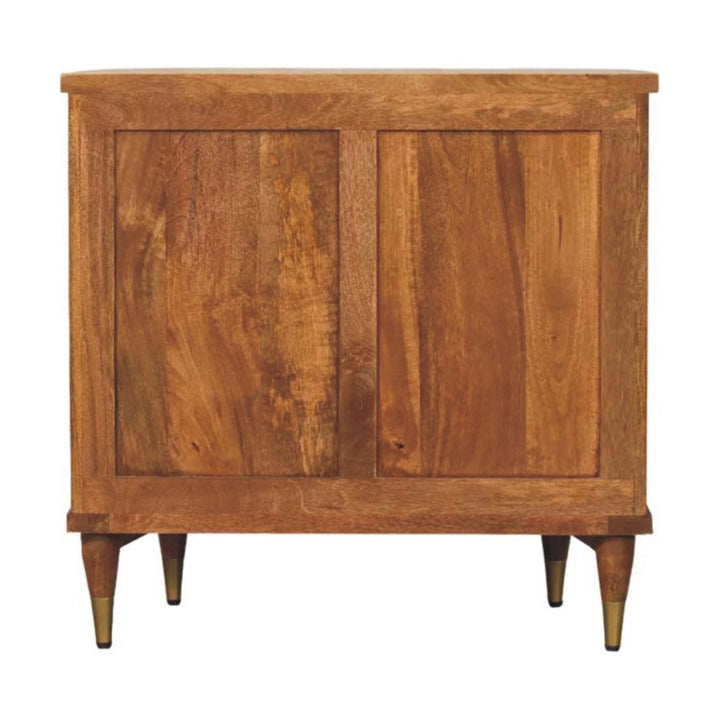 Emerson Ribbed 3-Drawer Dresser - Solid Mango Wood Storage Chest for Bedroom - product view 9 showing handcrafted solid...