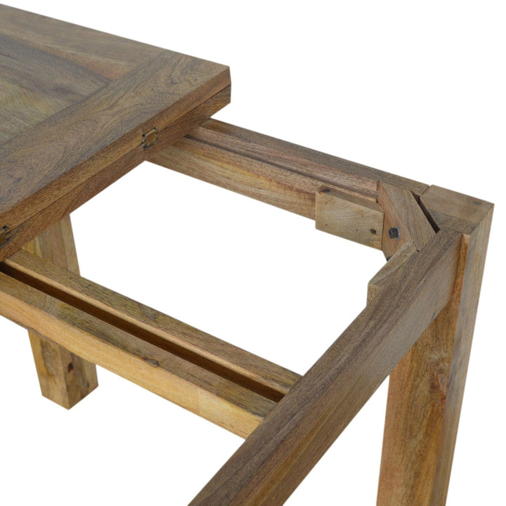 Extendable Butterfly Dining Table - Solid Mango Wood Kitchen Table - product view 9 showing handcrafted solid mango wood...