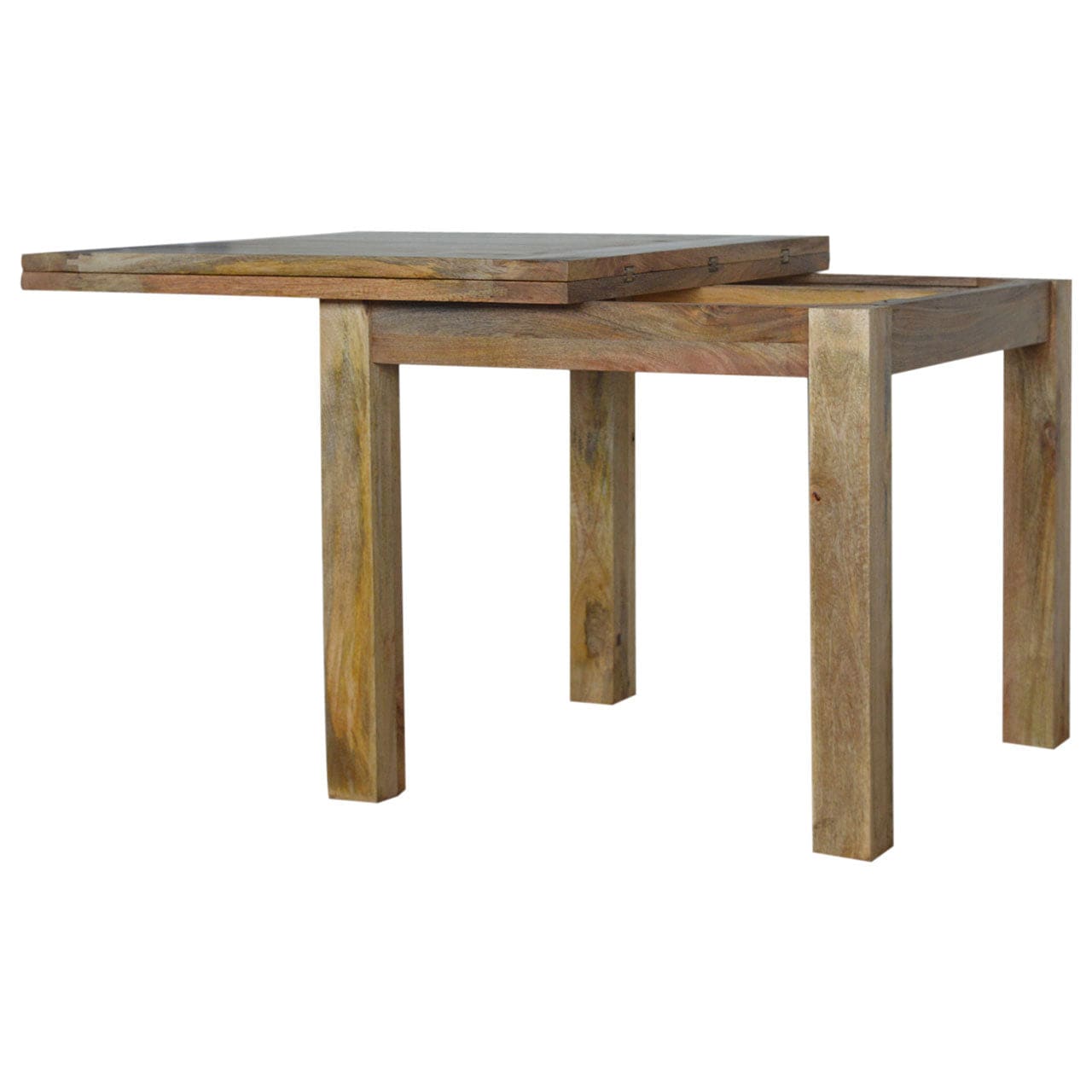 Extendable Butterfly Dining Table - Solid Mango Wood Kitchen Table - product view 8 showing handcrafted solid mango wood...