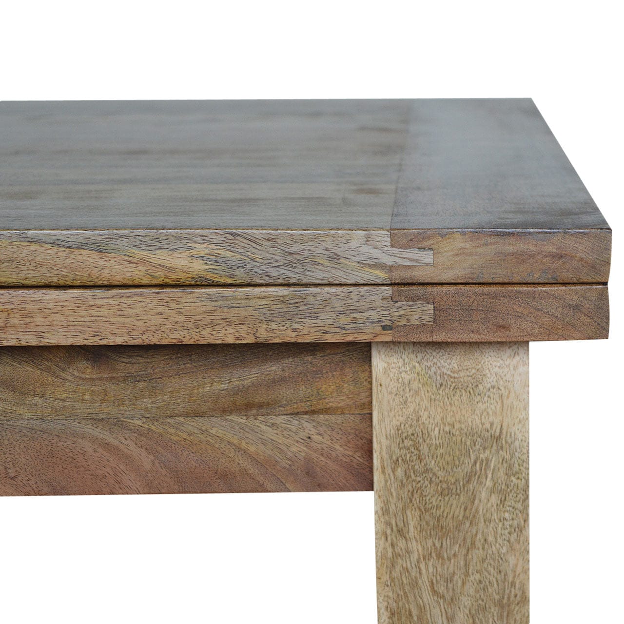Extendable Butterfly Dining Table - Solid Mango Wood Kitchen Table - product view 6 showing handcrafted solid mango wood...