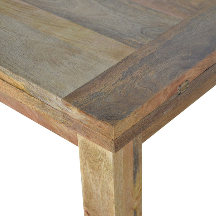 Extendable Butterfly Dining Table - Solid Mango Wood Kitchen Table - product view 5 showing handcrafted solid mango wood...